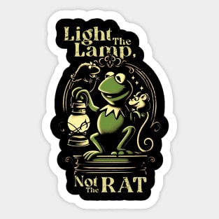 Light The Lamp, Not The Rat // Kermit fanart Sticker